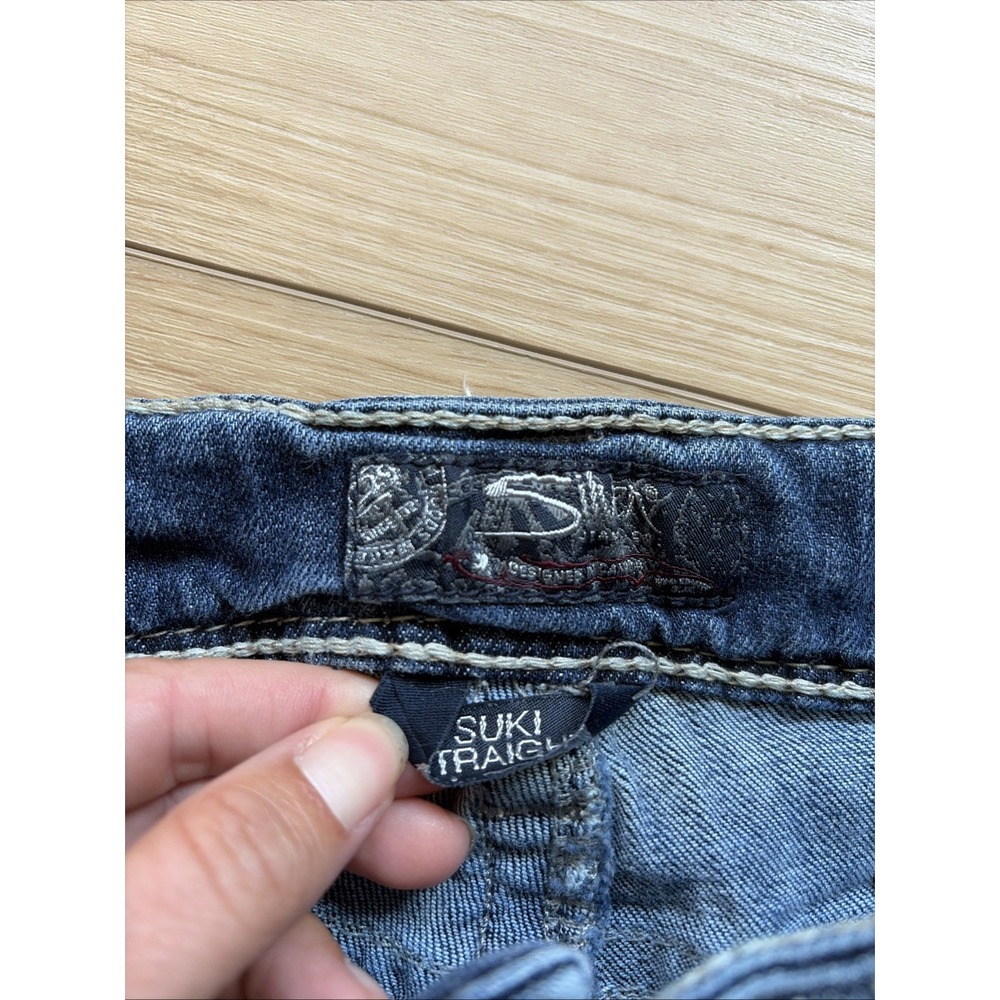 Silver Jean Co Suki Straight Denim Women's Jeans W29/L32 (30) Dark Blue Stretch - Picture 2 of 9